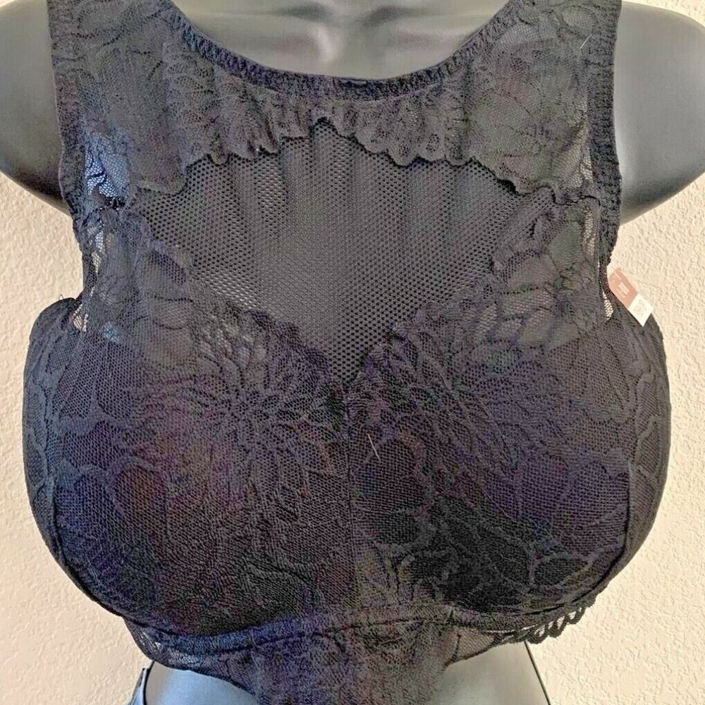 Victoria's Secret VS PINK Black Lace Bra L- DD Bralette Padded Underwire NEW 🆕